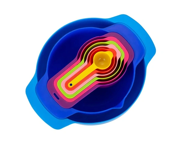 8 PIECE NESTING BOWLS WITH MEASURING CUPS SET