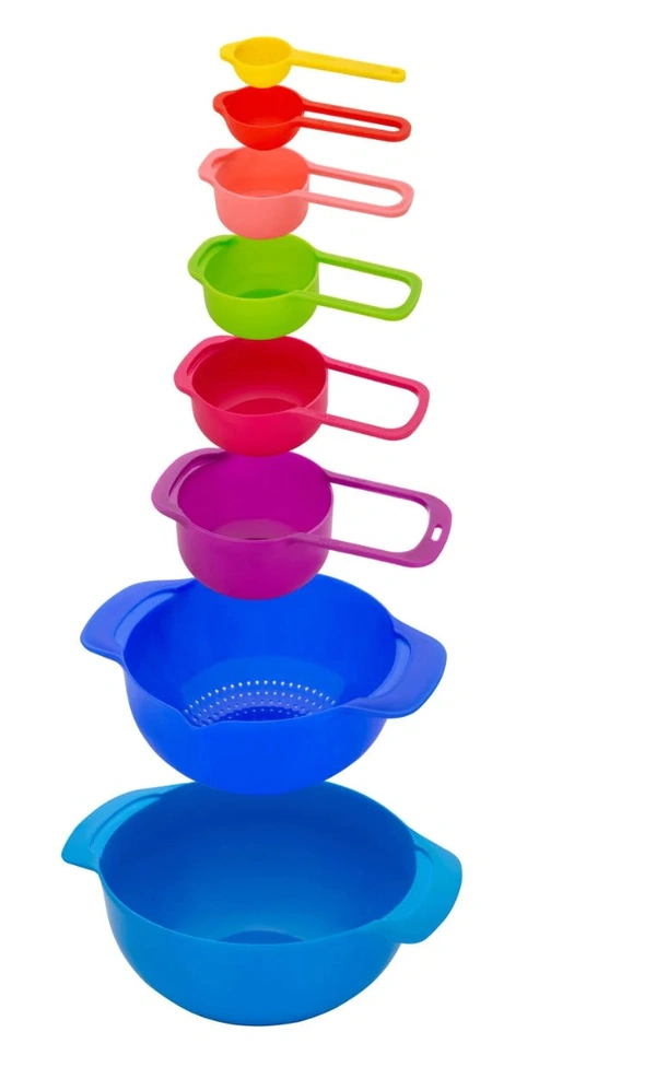 8 PIECE NESTING BOWLS WITH MEASURING CUPS SET