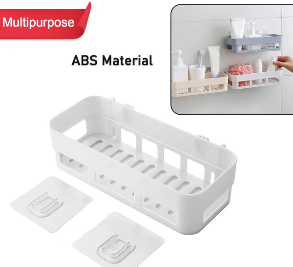 ABS PLASTIC SHOWER CORNER CADDY BASKET SHELF RACK WITH WALL MOUNTED SUCTION CUP FOR BATHROOM KITCHEN