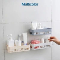 ABS PLASTIC SHOWER CORNER CADDY BASKET SHELF RACK WITH WALL MOUNTED SUCTION CUP FOR BATHROOM KITCHEN