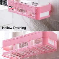 ABS PLASTIC SHOWER CORNER CADDY BASKET SHELF RACK WITH WALL MOUNTED SUCTION CUP FOR BATHROOM KITCHEN