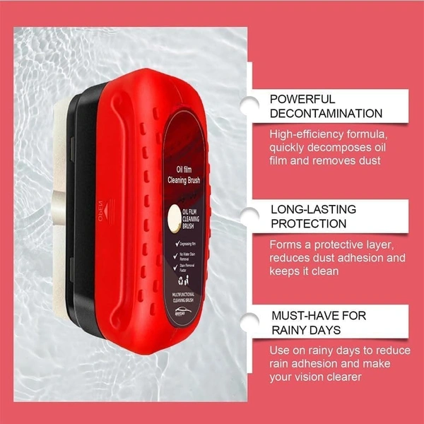 Automotive Oil Film Cleaning Brush – 2-in-1 Car Glass Cleaner & Windshield Oil Film Remover