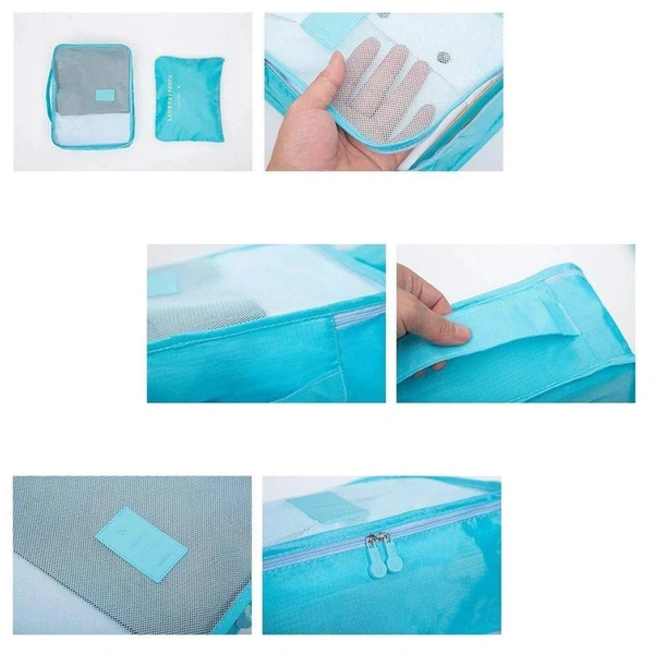 CLOTH ORGANIZER POUCH LAUNDRY ZIPPER BAGS (6 PCS)