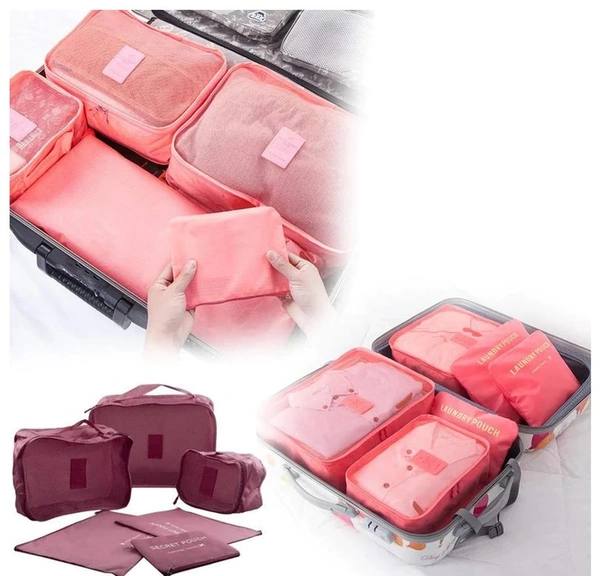 CLOTH ORGANIZER POUCH LAUNDRY ZIPPER BAGS (6 PCS)