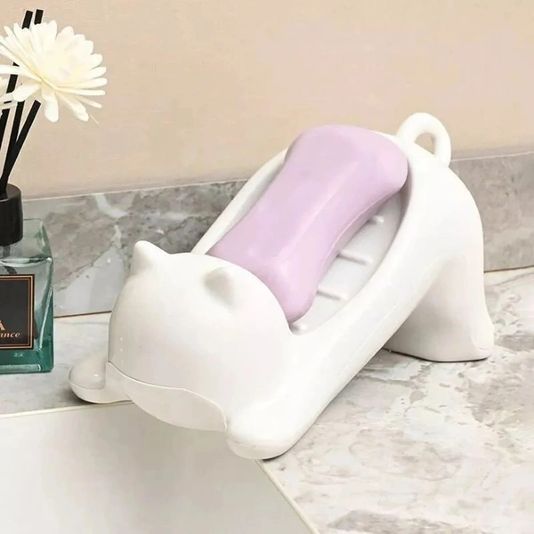 Cute Cat-Shaped Self-Draining Soap Holder