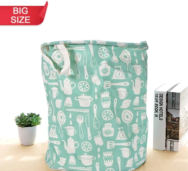 DURABLE AND COLLAPSIBLE LAUNDRY STORAGE BAG WITH HANDLES CLOTHES & TOYS STORAGE FOLDABLE LAUNDRY BAG FOR DIRTY CLOTHES.