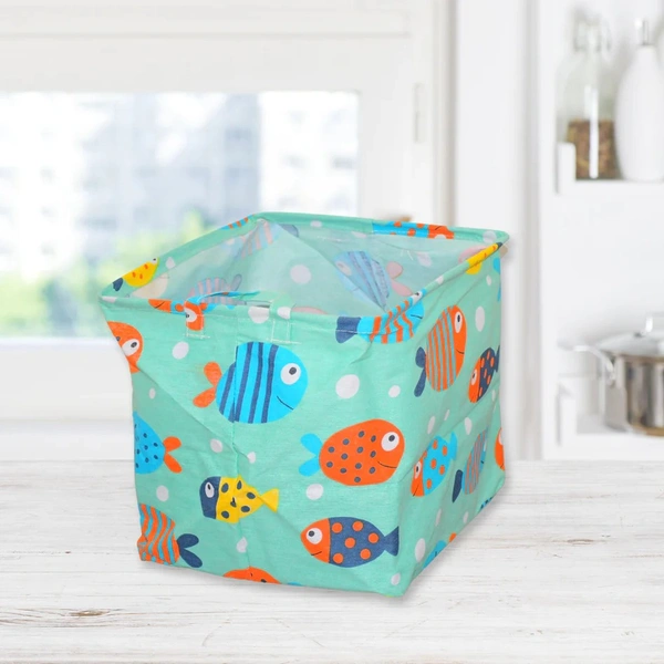 FOLDABLE STORAGE BAG CLOTHES BLANKET QUILT CLOSET SWEATER ORGANIZER BOX FASHION SALE CLOTHES CABINET ORGANIZER (MULTI COLOUR) MEDIUM SIZE