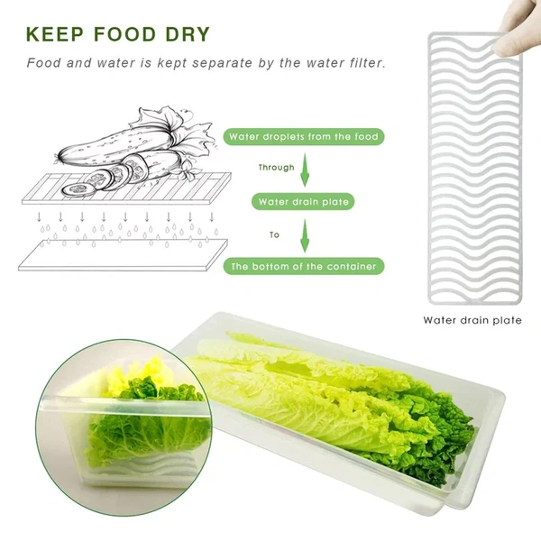 FOOD STORAGE CONTAINER WITH REMOVABLE DRAIN PLATE AND LID 1500 ML