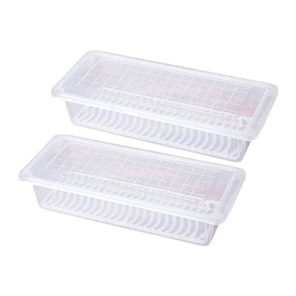 FOOD STORAGE CONTAINER WITH REMOVABLE DRAIN PLATE AND LID 1500 ML