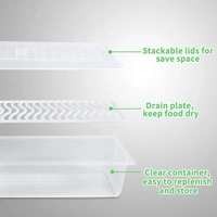 FOOD STORAGE CONTAINER WITH REMOVABLE DRAIN PLATE AND LID 1500 ML
