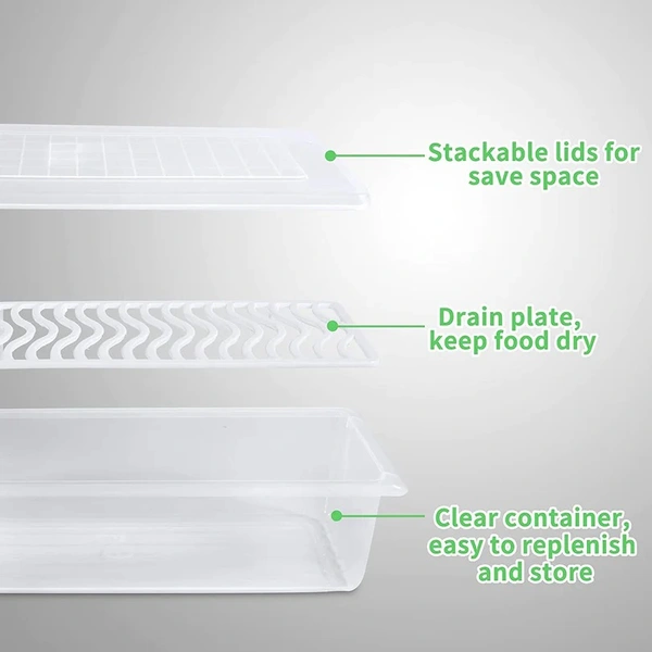 FOOD STORAGE CONTAINER WITH REMOVABLE DRAIN PLATE AND LID 1500 ML
