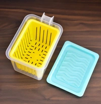 FRIDGE STORAGE CONTAINERS WITH HANDLE PLASTIC STORAGE CONTAINER FOR KITCHEN (4PCS SET)