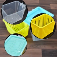 FRIDGE STORAGE CONTAINERS WITH HANDLE PLASTIC STORAGE CONTAINER FOR KITCHEN (4PCS SET)
