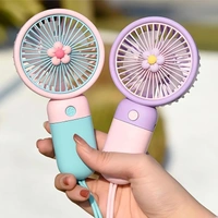 Korean Style Portable Mini Fan – Rechargeable USB Handheld Fan with 3-Speed Quiet Cooling