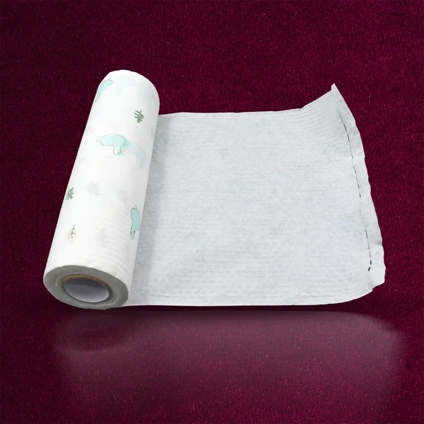 NON WOVEN REUSABLE AND WASHABLE KITCHEN PRINTED TISSUE ROLL 45 SHEETS