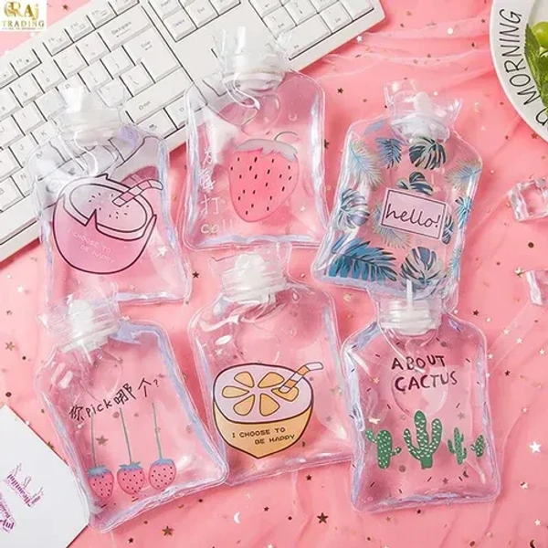 ( PACK OF 1 ) Small Mini Cute Cartoon Designs Cotton Hot and Cold Winter Water Bag