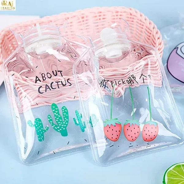 ( PACK OF 1 ) Small Mini Cute Cartoon Designs Cotton Hot and Cold Winter Water Bag