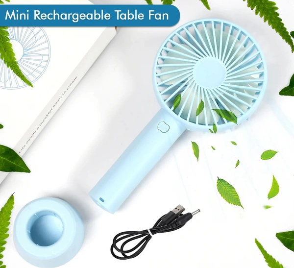 PORTABLE CLASSIC HAND FAN TABLE FAN 3 STEP SPEED SETTING FAN PERSONAL DESK FAN SUITABLE FOR OFFICE , SCHOOL & HOME USE (BATTERY NOT INCLUDED)