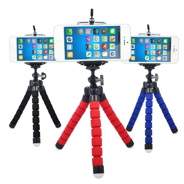 PORTABLE MINI OCTOPUS TRIPOD STAND WITH PHONE HOLDER FOR LIVE SELFIE, MOBILE PHONE PORTABLE AND ADJUSTABLE STENT