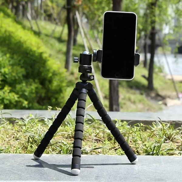 PORTABLE MINI OCTOPUS TRIPOD STAND WITH PHONE HOLDER FOR LIVE SELFIE, MOBILE PHONE PORTABLE AND ADJUSTABLE STENT