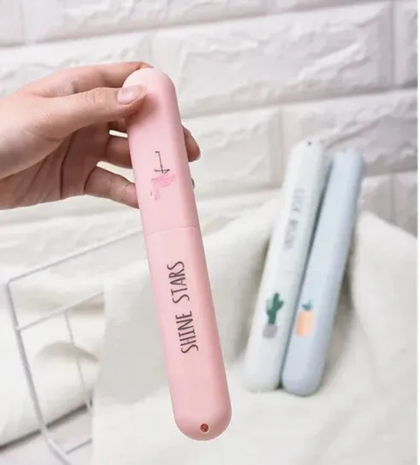 Printed Toothbrush Cover (Pack Of 3), Anti-Bacterial Plastic Toothbrush Cover Travel Case (Random Design)