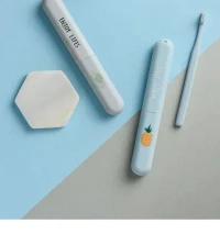 Printed Toothbrush Cover (Pack Of 3), Anti-Bacterial Plastic Toothbrush Cover Travel Case (Random Design)