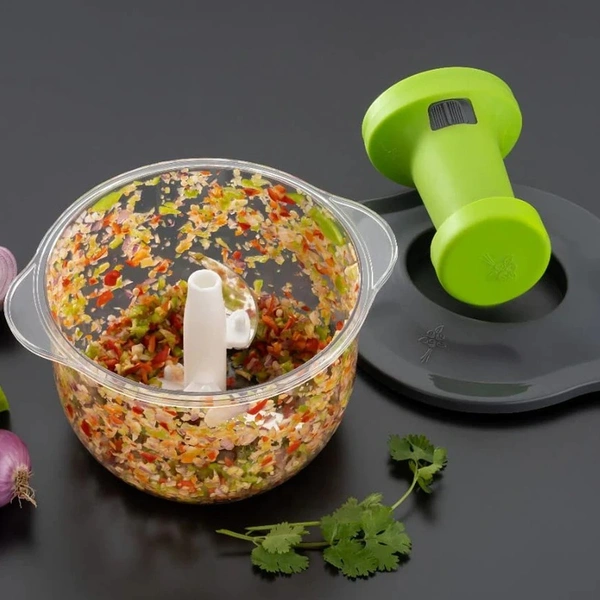 PUSH CHOPPER MANUAL FOOD CHOPPER AND HAND PUSH VEGETABLE CHOPPER, CUTTER, MIXER SET FOR KITCHEN WITH 3 STAINLESS STEEL BLADE