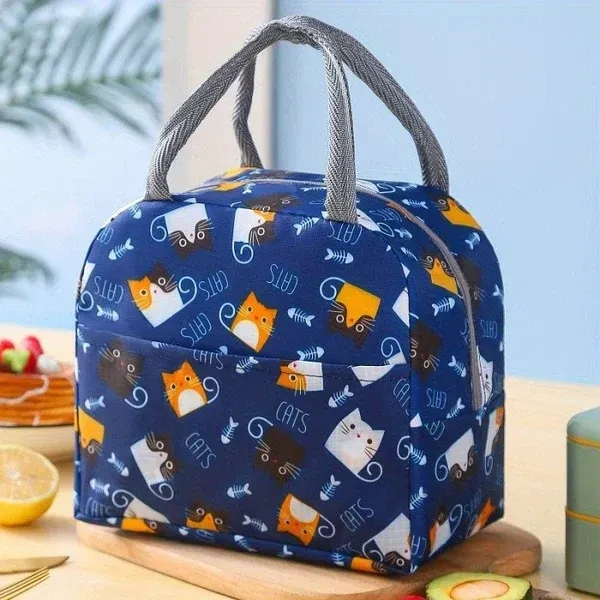 Random Print Lunch Bag With Pocket
