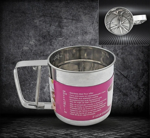 STAINLESS STEEL FLOUR SIFTER, ATTA CHALNI