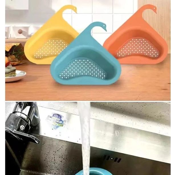 SWAN DRAIN STRAINER FOR DRAINING KITCHEN WASTE IN SINKS AND WASH BASINS.