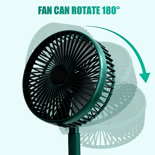 Telescopic Electric Desktop Fan, Height Adjustable, Foldable & Portable for Travel/Carry | Silent Table Top Personal Fan for Bedside, Office Table (Battery Not Include)