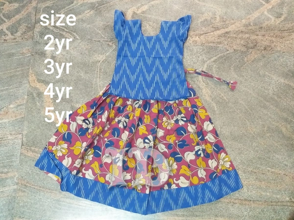 1082/kalamkari Ikkat Skirt Top/pavadai - 2yr