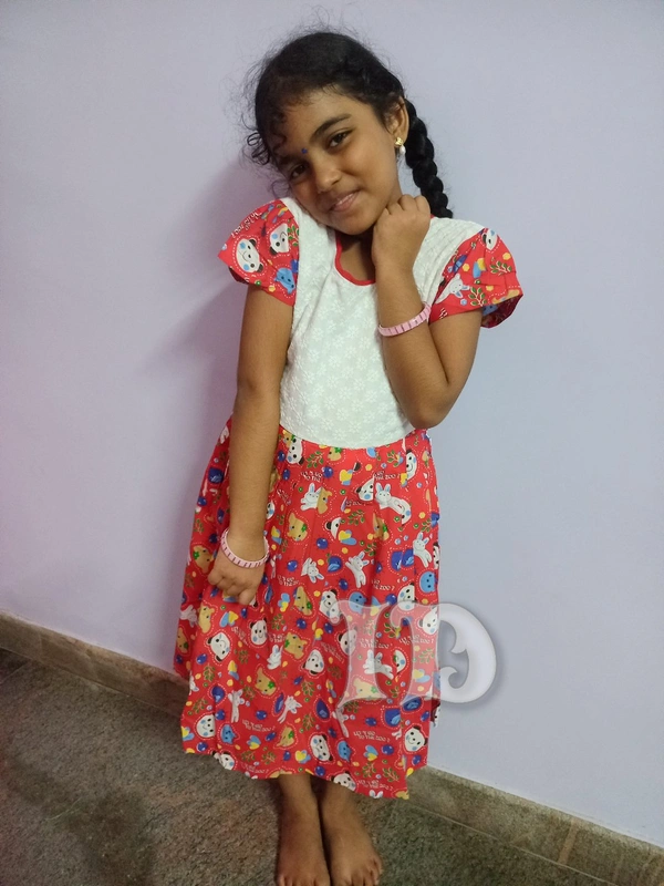 1044/export Poplin Frock With Hakoba - 5yr