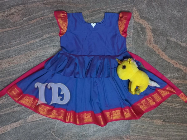 1218/blue Kalyani Cotton Frock  - 2yr