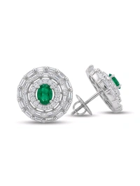 American Diamonds Silver Plated Earring - Hint of Green
