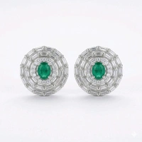 American Diamonds Silver Plated Earring - Hint of Green