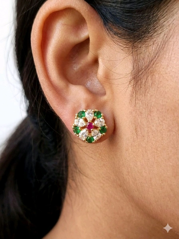 Cz Round Earring
