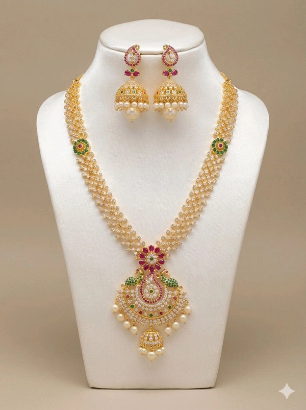 CZ South Indian necklace set