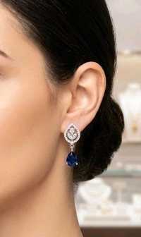 Blue Stone Earring - 200 Gm