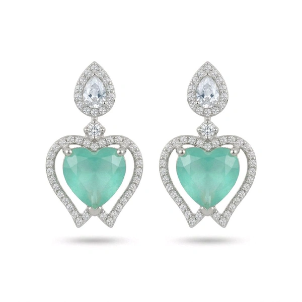 Eterna Heart Drop Earrings - Aqua Island