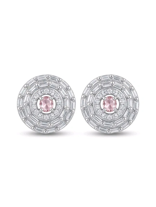 American Diamonds Silver Plated Earring - Pink Lace