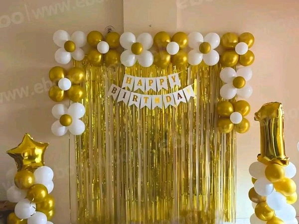 First Birthday Gold And White 