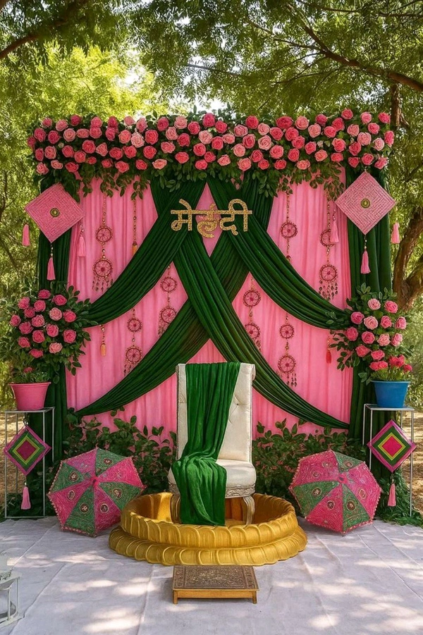 Floral Mehndi Celebration Setup
