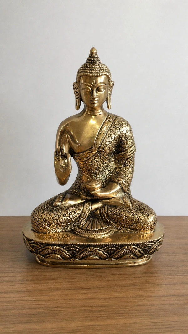 GS Decors Brass Buddha 8''