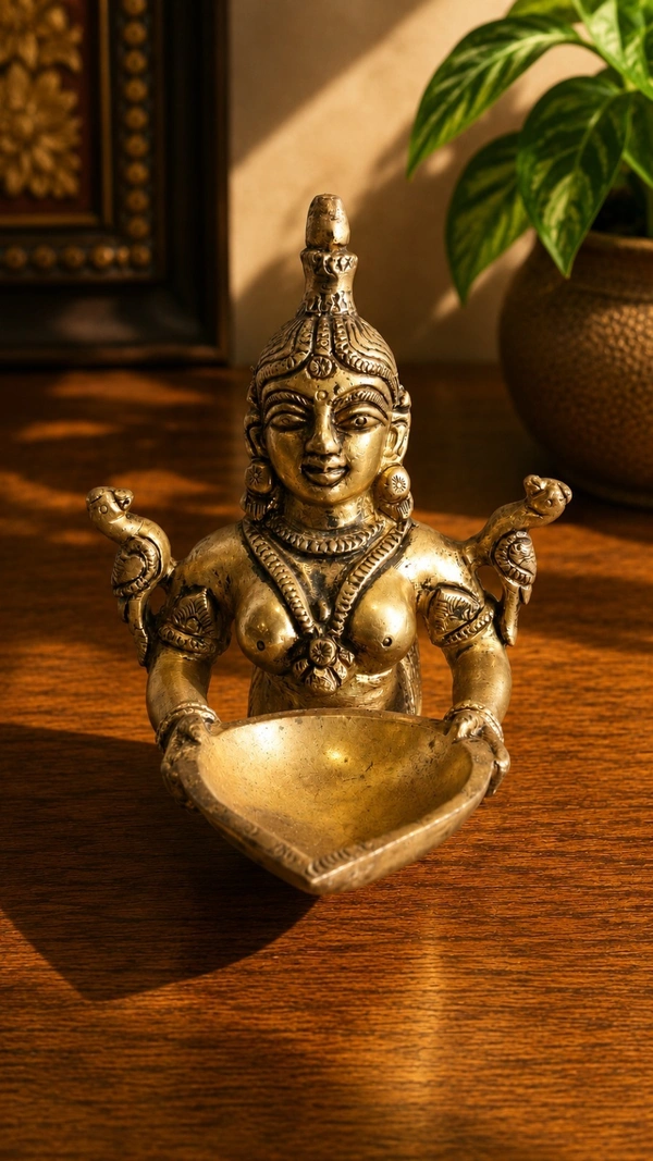 GS Decors Brass Fish Diya 4''