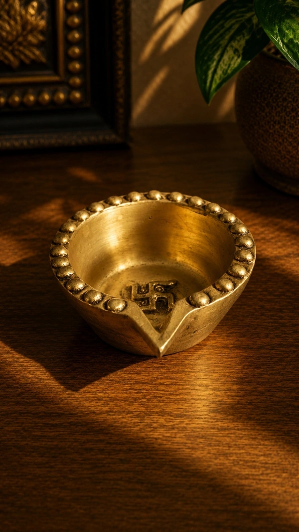 GS Decors Brass Single Face Agal Diya 1''
