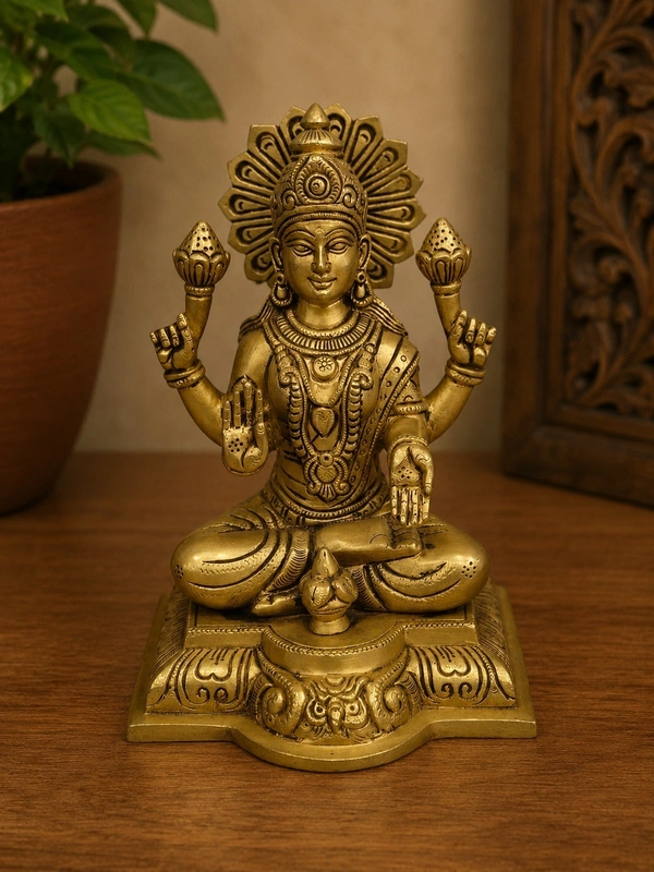 GS Decors Brass Lakshmi 7.5''