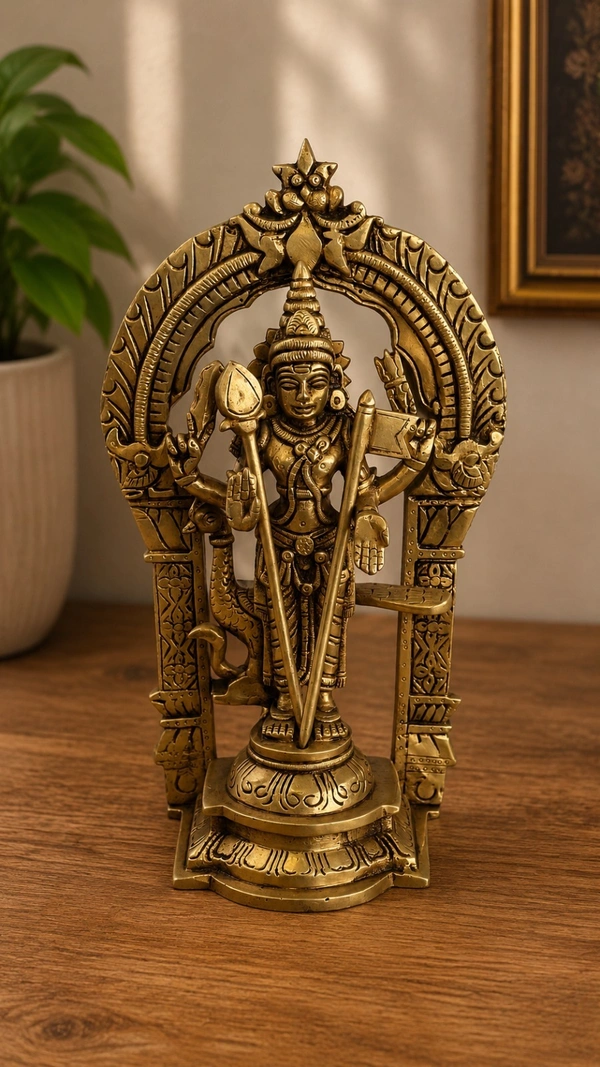 GS Decors Brass Murugan with Thiruvachi 10''