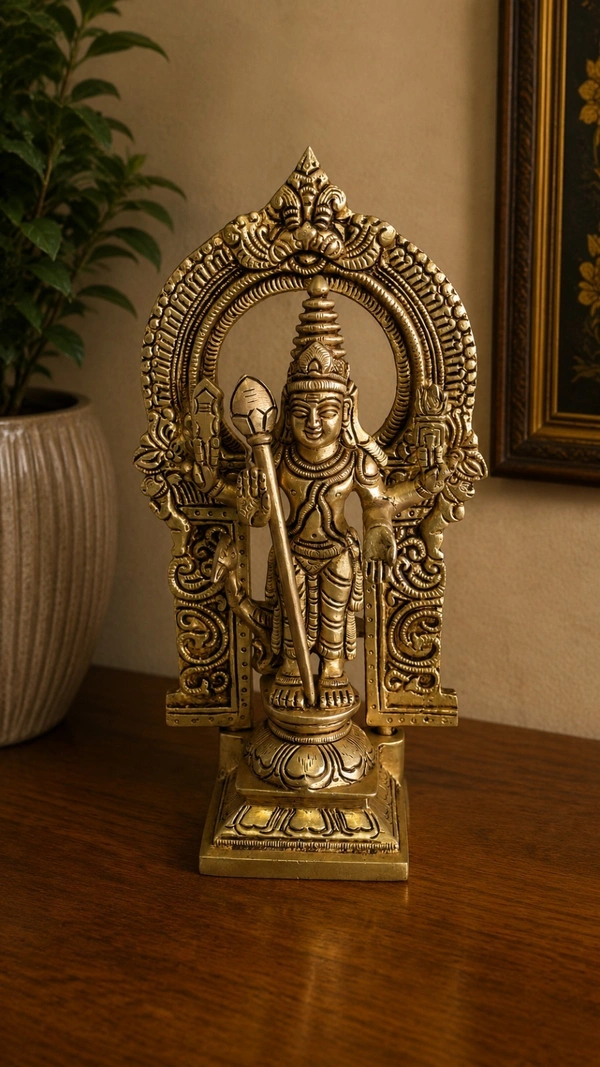 GS Decors Brass Arch Murugan 7.5''