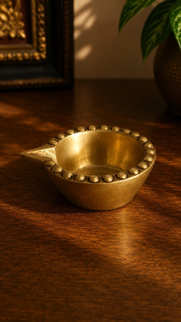 GS Decors Brass Single Face Agal Diya 1''